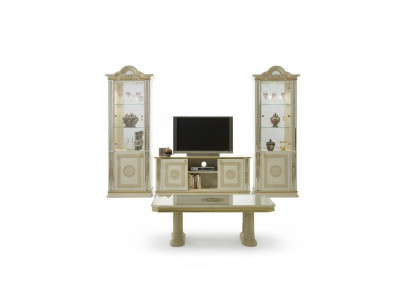 Klasiskais siena viesistabas skapis Sideboard 2x vitrīnas Sideboard Lowboard