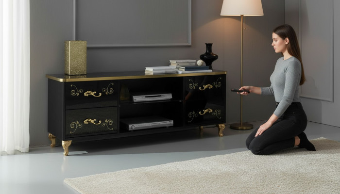 TV galds RTV skapis Lowboard TV mēbeles TV galds Dizainera televizora skapis JAUNS