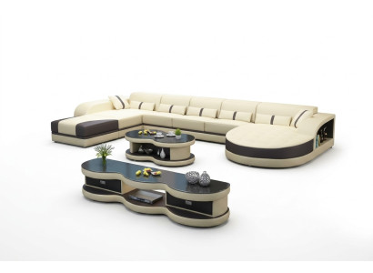 Sofas U formas sofakauja Polster Wohnlandschaft Garnitur dizaina stūra dīvāns