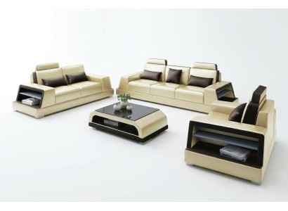 Sofa sēdēt komplekts, dizaina dīvāns, pārklājuma dīvāns, ādas mūsdienu 3+3
