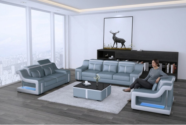 Sofas komplekts Sofa Polster Set 311 ādas dīvāns.