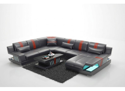 Diivanu U-formas ādas dīvāns Sofa Wohnlandschaft Garnitur Moderns_Dizains