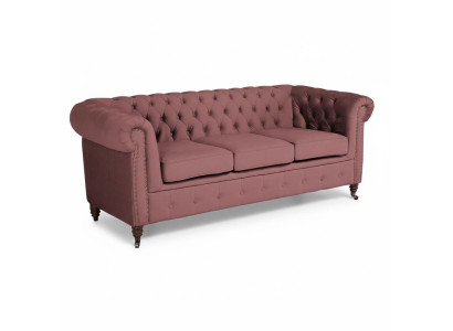Klasiskā mēbeļu Chesterfield 3 sēdvietu dīvāns Tekstila audums Sofa Elegantā dizaina Jauns