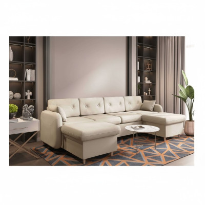 Ecksofa Dīvāns Polster Couch Dzīvojamā zona U formas gultas funkcija Audums Audums