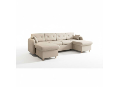 Ecksofa Dīvāns Polster Couch Dzīvojamā zona U formas gultas funkcija Audums Audums