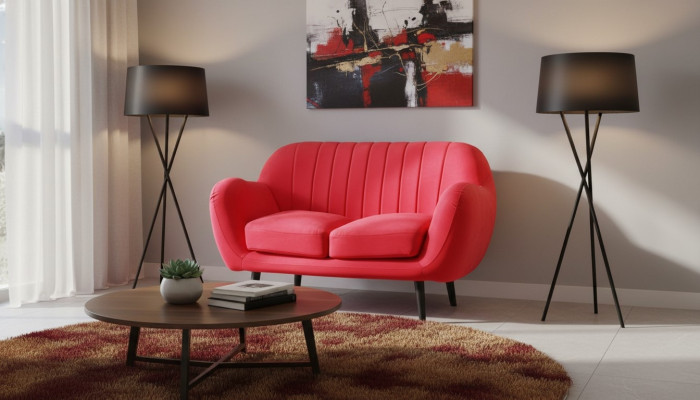 Sofa 2 vietu dizaina dīvāni Moderni apšuvumi Audums Sēdeklis Divvietīgais āda Jauns