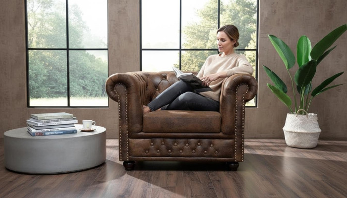 Chesterfield krēsla televīzijas dīvāns 1-vietīga dīvāns auduma pārklājums polsterīja.