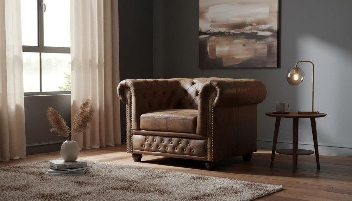 Chesterfield krēsla televīzijas dīvāns 1-vietīga dīvāns auduma pārklājums polsterīja.
