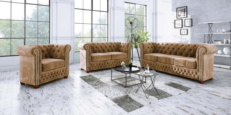 Chesterfield Tekstila dizaina luksusa dīvāngarnitūras dīvāns dīvāns polster 3+1 sēdētājs Jauns