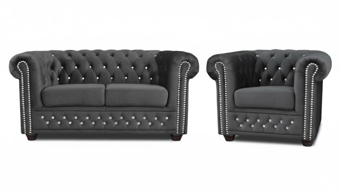 Chesterfield auduma dīvāns ar diviem sēdvietām auduma dīvāns diviem melns