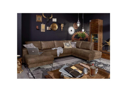 Stūrdaivām ar U-formas dīvānu dzīvojamais galds dīvāns sofas mīksta garnitūra vintage.