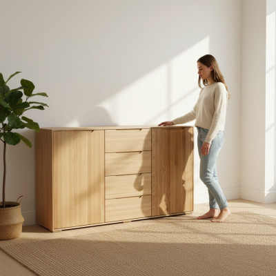 Dizaina komoda no masīvkoka, komodu skapis, īstas koka skapji, mēbeles "sideboard".