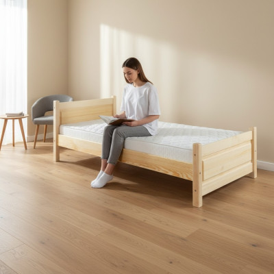 Pilnkoks gultas Echtholz Massivholzbett 100x200 vienvietīgā gultas seniorenbett roku darbs