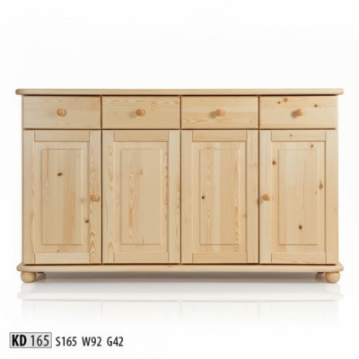 Kommode 165 cm Sideboard Skapis Koka skapis Mēbeles Komodes Masīvkoks