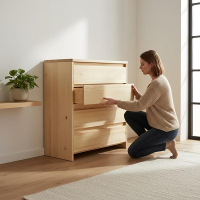 Masīvs Kommode Sideboard skapis Mēbeles īstā koka skapji Jauna saldētava komoda