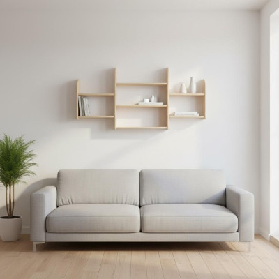 Wandboard kokgriezums ozols masīvs 150x69cm pilnīgs koka sienas plaukti ziedu plaukti pakaramais plaukti