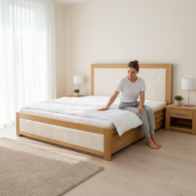 Divu personas gultas koka gultas Reāla koka 180x200cm guļamistabā Masīvas koka gultas