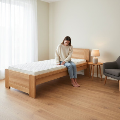 Gulta koks Masīvs guļamistabas galdi 100x200cm vienvietīga gulta masīvmēbeles mēbeles