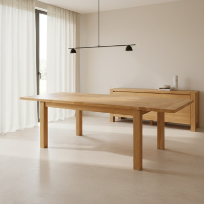 Dabīgs koka masīvs galds 180x90 cm ēdamistaba ozola masīva koka galds mēbeles.