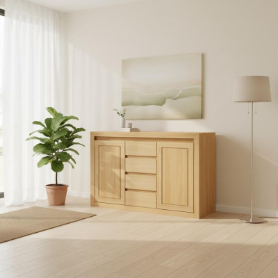 Ērta komoda no masīvkoka koksnes skapjiem Reāla ozola koksne 140x90cm Komodes skapis