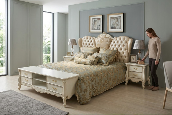 Chesterfield gultas Polsterbetten Gulvītu guļamistabas pāriem gultas 180x200cm jaunas