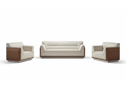 Sofas komplekts 3+1+1 sēdvietas dizaina dīvāni ādas atpūtas krēsli.