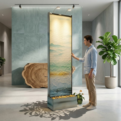 Šķēršļu siena ūdens siena stabs sienas ūdens siena LED 60x210 cm ūdens sienas