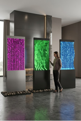 Dizainera šķēršļu siena, luksusa sienas, ūdens kolonnas, ūdens siena, šķērsvirsma 60x180 cm xxl.