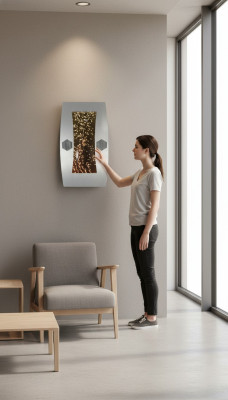 Led ūdens siena dizaina ūdens stabi, ūdenskrituma attēla rāmis 50x80