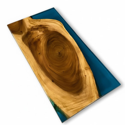 Sēdvietas River galda epoksīda smiltsērkšķu masīvais galdu 121x61 upes galds īstens
