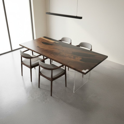 Ēdamgalds Black River Table Labīgs koks Flusstisch 221x91cm Galdi