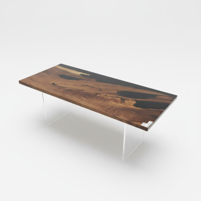 Ēdamgalds Black River Table Labīgs koks Flusstisch 221x91cm Galdi