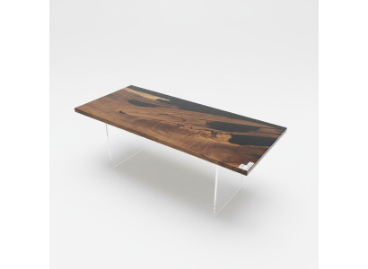 Ēdamgalds Black River Table Labīgs koks Flusstisch 221x91cm Galdi