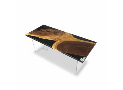 Ēdamgalds Galdi Epoksīda sveķi Masīvi galdi 201x81 cm Upju galds Reāla koksne