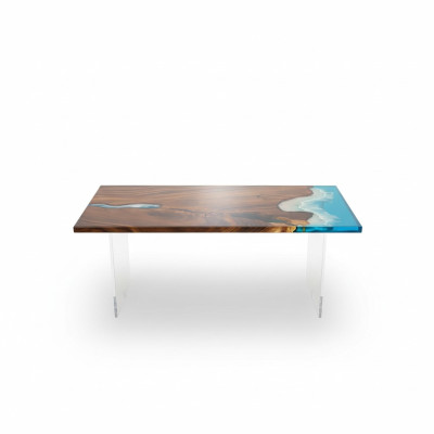 Ēdamgalds River Table Reāla koka upes galds 181x81cm Masīvie galdi