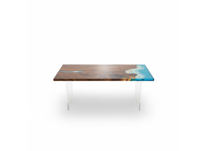 Ēdamgalds River Table Reāla koka upes galds 181x81cm Masīvie galdi