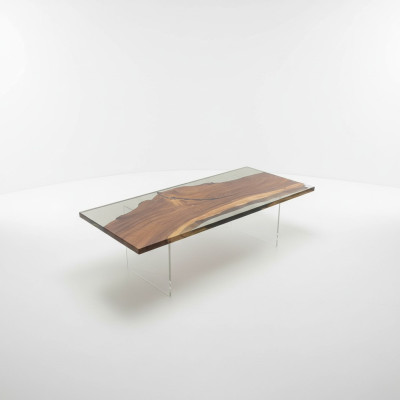 Luksusa epoksīda eļļa ēdamgalds River Table Reāls koks Masīvie dizaina galdi.