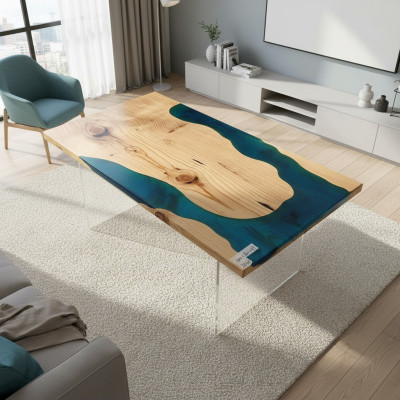 Upe Galdi Ēdamgalds Dizaina Galds Moderna Mēbele 160x80 Epoksīda sveķi