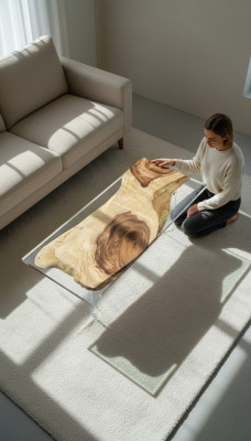 Ēdamgalds Jūra ūdens upe Reāls koks Upe tāfele 180x90 Galdi