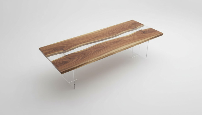 Ēdamgalds River Table Massiv galda 220x80 upju galds jūra Ūdenskritums