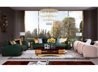 Luksusa kanapes komplekts 4 gab. komplekts Dīvāns Ādas dīvāns Polster Chesterfield Couch Sofas