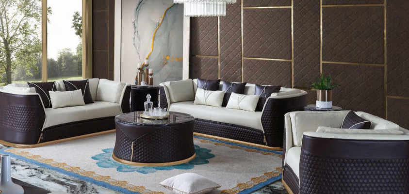 Sofas komplekts 3-vietīgs dizaina gulta mīkstā dīvānā modernais luksuss jauns