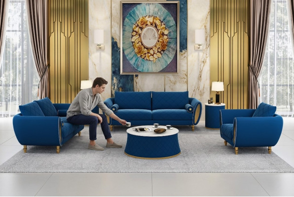 Sofas komplekts 3 2 1 sēdētājs Dizaina sofa Pārklāta dīvāna Moderns komplekts