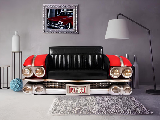 Sofa Auto Pusauto Ratro Kino dīvāns Pamatdaļa ādas dīvāns