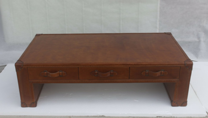 Gulta dzīvojamā istaba galda ceļmaisis galds vintage galds 147x85cm āda