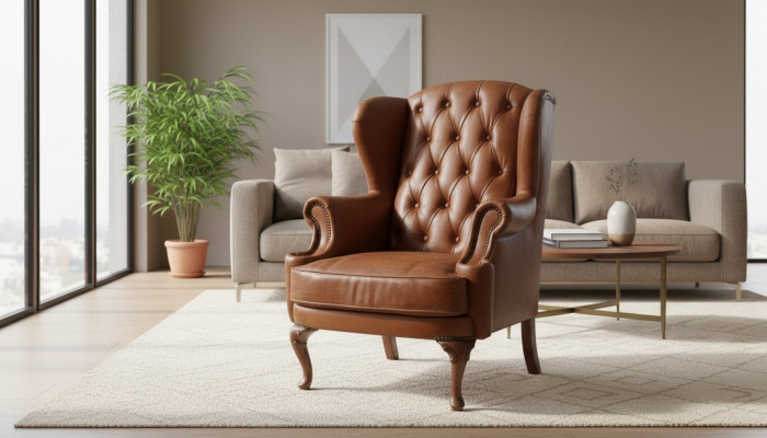 Chesterfield ādas krēsls ausu krēsls vintage klubsessel vadītāja krēsls ausu krēsls