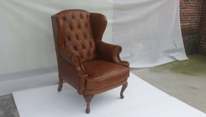 Chesterfield ādas krēsls ausu krēsls vintage klubsessel vadītāja krēsls ausu krēsls
