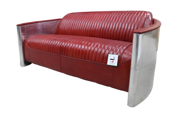 Ādas dīvāns Polstercouch alumīnija trīskāršs vintage dīvāns luksusa mēbeles jauns