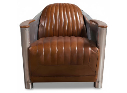 Krēsls īsts ādas dīvāns sofa klubs atpūtas telpa retros aviātors veco alumīnija lidmašīnu.