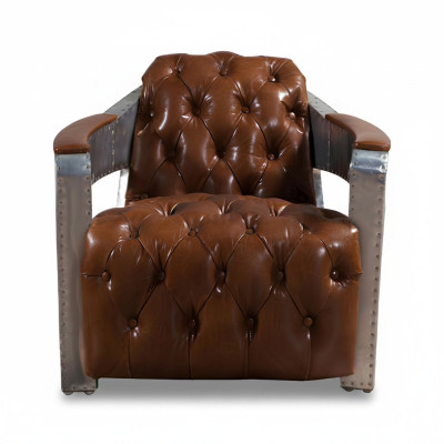 Krēsla Aviator Chesterfield Shabby Vintage krēsla ādas krēsla klubs bārs dizains